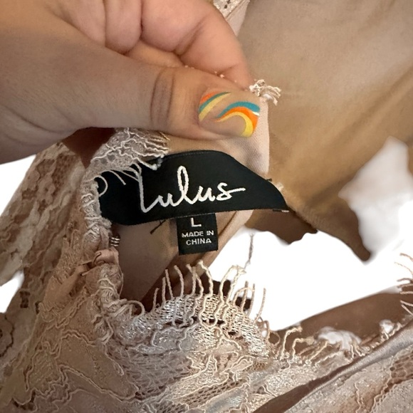 Lulus Blush Pink Lace Bodycon Open Back Dress Size Large - Picture 6 of 9